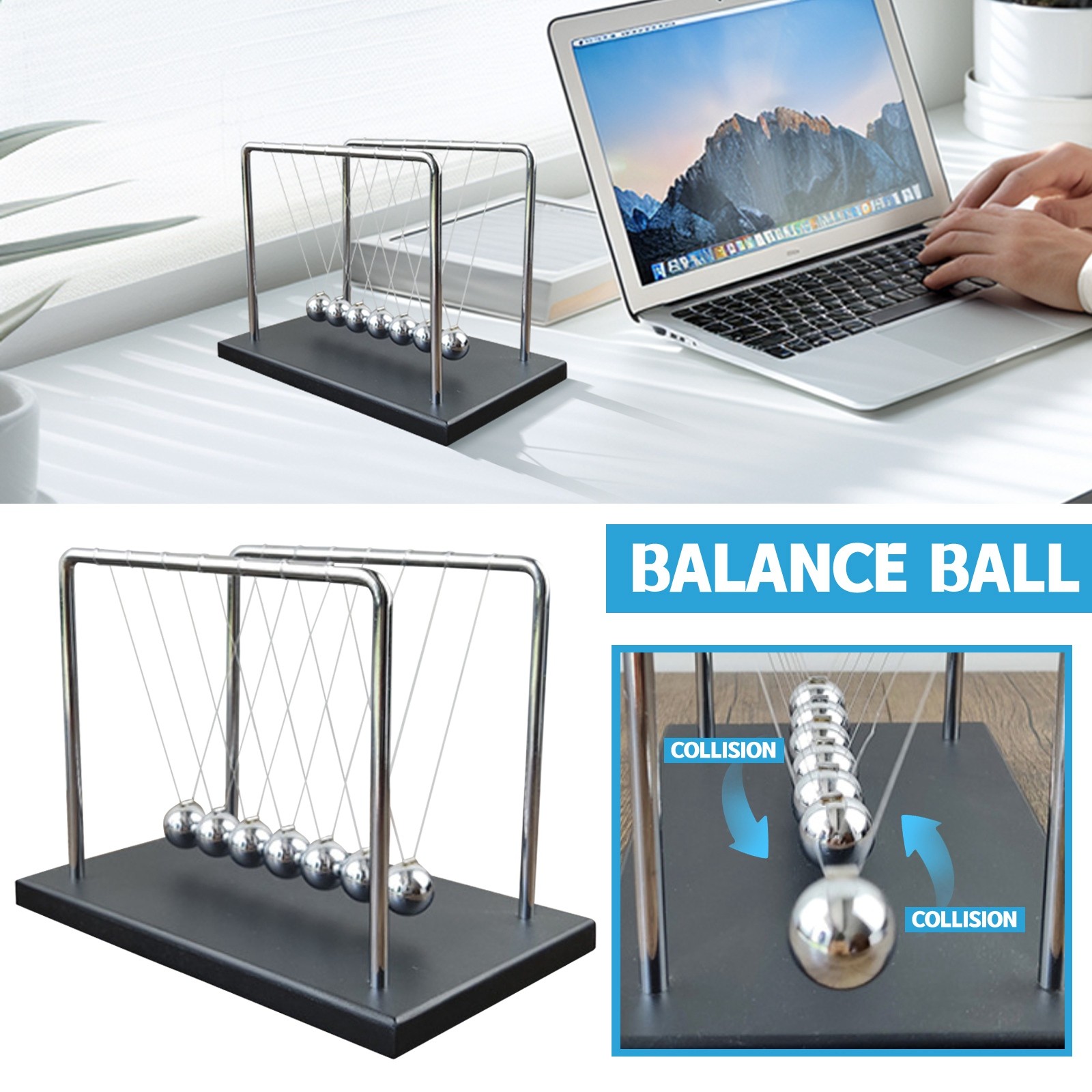7 Balls Mechanic Curve Newton  - огляд і ціна Newton Cradle Large